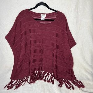 Knit Poncho with Fringe from Grace and Lace